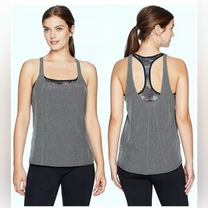 Prana Charcoal sway Tank Top built in bra heather gray size Xs women